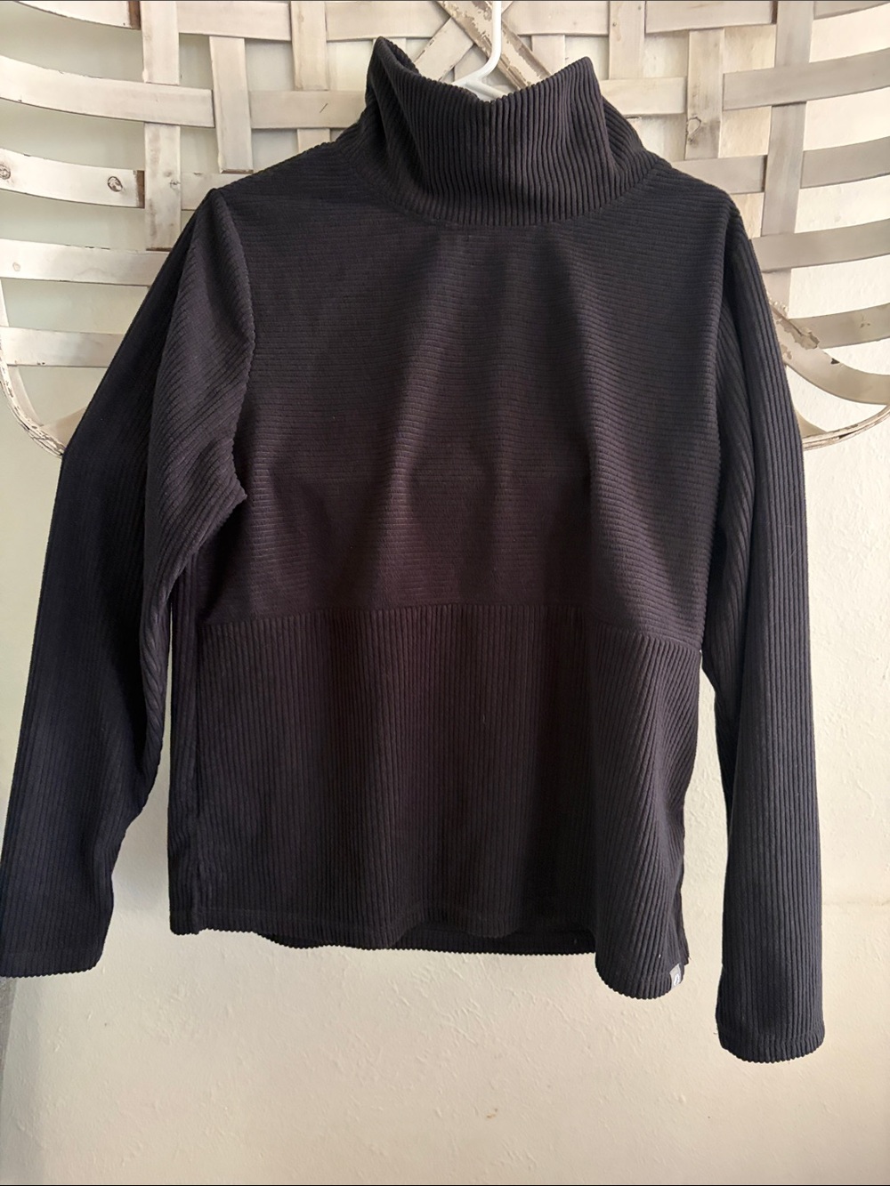 Navy Blue Ribbed Turtleneck Pullover